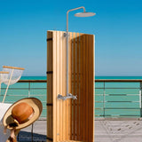 Outdoor Shower Fixtures Dual Handle 6 Inch Center Exposed Shower Kits with 10 Inch Rainfall Shower Head