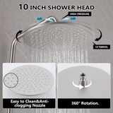 Outdoor Shower Fixtures Dual Handle 6 Inch Center Exposed Shower Kits with 10 Inch Rainfall Shower Head