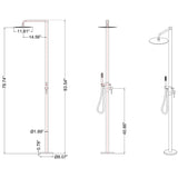 Outdoor Free Standing Shower System with 10 inch Rainfall Shower Head for Pool Beach