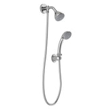 Wall Mount High-Pressure Chrome 4-Inch Dual/Combo Shower Head Set (Valve Not Included)