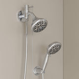 4 Inch Dual Shower Head Kit with 8 Water Flow Settings Handheld and Showerheads (Valve Not Included)