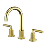 High-End Knurled Lever Handle 8-Inch Bathroom Widespread Gooseneck Faucet