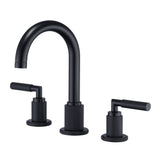 High-End Knurled Lever Handle 8-Inch Bathroom Widespread Gooseneck Faucet