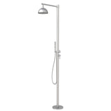 Premium 304 Stainless Steel Outdoor Shower Fixture with Rainfall & Handheld Shower JK0429