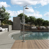 Premium 304 Stainless Steel Outdoor Shower Fixture with Rainfall & Handheld Shower JK0429