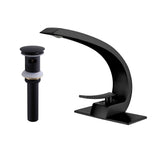 Modern Single Handle C-Shaped Curved Spout Bathroom Sink Faucet