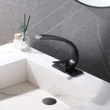 Basin Faucet with Pop up Sink Drain Bathroom Sink Faucet with Deck Plate Single Handle 1 Hole