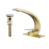 Modern Single Handle C-Shaped Curved Spout Bathroom Sink Faucet