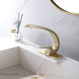 Basin Faucet with Pop up Sink Drain Bathroom Sink Faucet with Deck Plate Single Handle 1 Hole