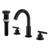 Deck Mount Two Handle Matte Black Widespread Bathroom Faucet