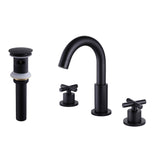 Cross Handle Widespread Bathroom Faucet with 360° Rotation Spout RB1065