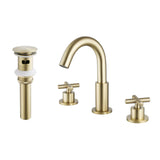 Cross Handle Widespread Bathroom Faucet with 360° Rotation Spout RB1065