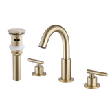 Deck Mount Widespread Bathroom Sink Faucet with 360° Rotation Spout