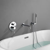 Bathtub Faucet with Handheld Sprayer Tub Filler Wall Mount Bathtub Mixer Tap Single Handle