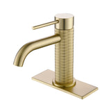 Bathroom Sink Faucet Single Handle Brass Modern Farmhouse RV Lavatory Vanity Faucet with Cover Plate