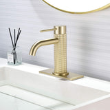 Bathroom Sink Faucet Single Handle Brass Modern Farmhouse RV Lavatory Vanity Faucet with Cover Plate