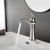 Bathroom Faucet Vintage Single Handle Brass Bathroom Faucet Single Hole Hot and Cold Sink Faucet