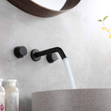 Solid Brass Wall Mount 2 Handle Bathroom Sink Faucet