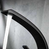 Modern Single Handle C-Shaped Curved Spout Bathroom Sink Faucet