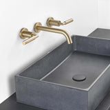 Wall Mount Bathroom Faucet 2 Handle Solid Brass Matte Black RB0735