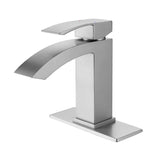 Single Handle 1 Hole Bathroom Faucet in Brushed Nickel RB0760BN