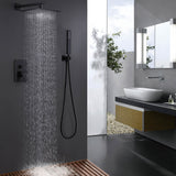 Black with Gold Dual-Tone 2-Way Function Diverter Shower Kit with Embedded Box Mixer Valve