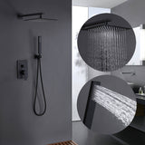 Black with Gold Dual-Tone 2-Way Function Diverter Shower Kit with Embedded Box Mixer Valve