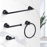 Wall Mounted Matte Black Bathroom Hardware 4-Piece Set RB0852