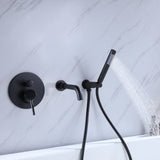 Bathtub Faucet with Handheld Sprayer Tub Filler Wall Mount Bathtub Mixer Tap Single Handle