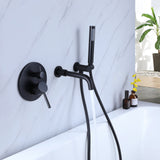 Bathtub Faucet with Handheld Sprayer Tub Filler Wall Mount Bathtub Mixer Tap Single Handle