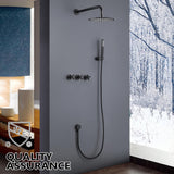 Wall Mount Shower Faucet with Separate Hot and Cold Handles Brushed Gold RB0875