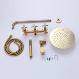 Shower Faucet Set with 10 Inch High Pressure Rain Showerhead and Handheld Spray RB0870