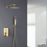 Black with Gold Dual-Tone 2-Way Function Diverter Shower Kit with Embedded Box Mixer Valve