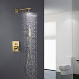 Black with Gold Dual-Tone 2-Way Function Diverter Shower Kit with Embedded Box Mixer Valve