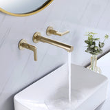 2-Handle 3-Hole Wall Mount Bathroom Sink Faucet with Rough-in Valve RB0913