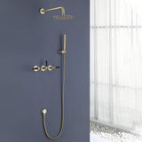 Solid Brass 3-Handle Shower System with Rainfall Showerhead & Handheld Sprayer