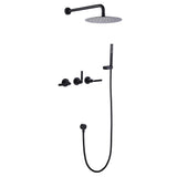 Solid Brass 3-Handle Shower System with Rainfall Showerhead & Handheld Sprayer