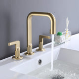 3-Hole 2-Handle Widespread Brass Bathroom Faucet Modern Vanity Lavatory Faucet