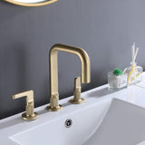 3-Hole 2-Handle Widespread Brass Bathroom Faucet Modern Vanity Lavatory Faucet