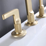 3-Hole 2-Handle Widespread Brass Bathroom Faucet Modern Vanity Lavatory Faucet