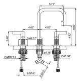 3-Hole 2-Handle Widespread Brass Bathroom Faucet Modern Vanity Lavatory Faucet