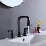 3-Hole 2-Handle Widespread Brass Bathroom Faucet Modern Vanity Lavatory Faucet