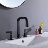 3-Hole 2-Handle Widespread Brass Bathroom Faucet Modern Vanity Lavatory Faucet