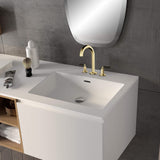 Bathroom Basin Faucet 3-Hole Widespread Lavatory Mixer Tap Brass