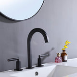 Bathroom Basin Faucet 3-Hole Widespread Lavatory Mixer Tap Brass