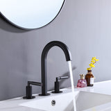 Bathroom Basin Faucet 3-Hole Widespread Lavatory Mixer Tap Brass