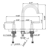 Bathroom Basin Faucet 3-Hole Widespread Lavatory Mixer Tap Brass