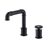 Industrial Style 2-Hole Bathroom Faucet with 360° Rotating Spout and Dual Handles