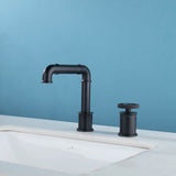 Industrial Style 2-Hole Bathroom Faucet with 360° Rotating Spout and Dual Handles