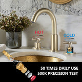 Cross Handle Widespread Bathroom Faucet with 360° Rotation Spout RB1065